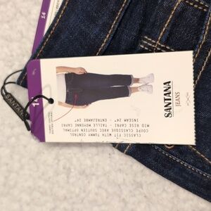 Sz 14 Santana Jeans Mid-Rise straight leg Capri style classic Fit jeans.